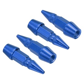 PATIKIL 4 Pcs 45mm Spiked Shape Tire Valve Stem Caps Car Wheel for Car Blue
