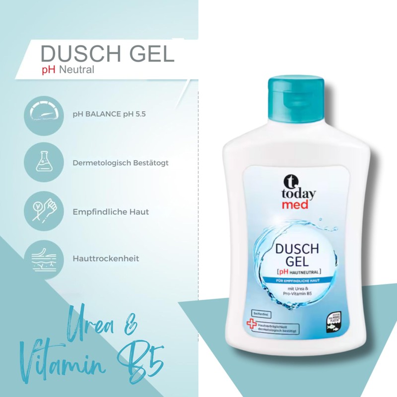 Duschgel pH-hautneutral 500 ml – Mit Urea & Provitamin B5 –