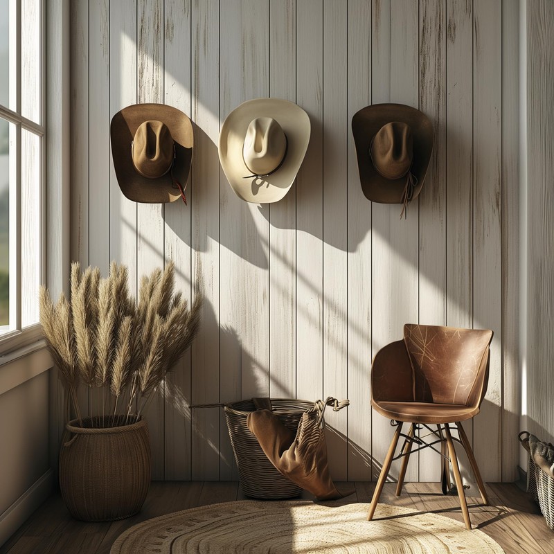 Modern JP Adhesive Hat Hooks for Wall (6-Pack) - Cowboy