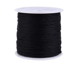 TOPINCN Cordón de Nudo Chino de Nailon de 100 m x 0,8 mm, Cuerda de Hilo de macramé de de Rata Duradera, Hilo de Shamballa, Negro