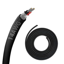 14AWG 14/2 2 Core Shielded Wire CNC Wire (18FT) UL2464 Tinned Copper Core 14 Gauge Cable Speaker Wire for CNC Router Machine, CNC VFD Spindle, Electrical Appliance, Transformer and 3D Printer,etc