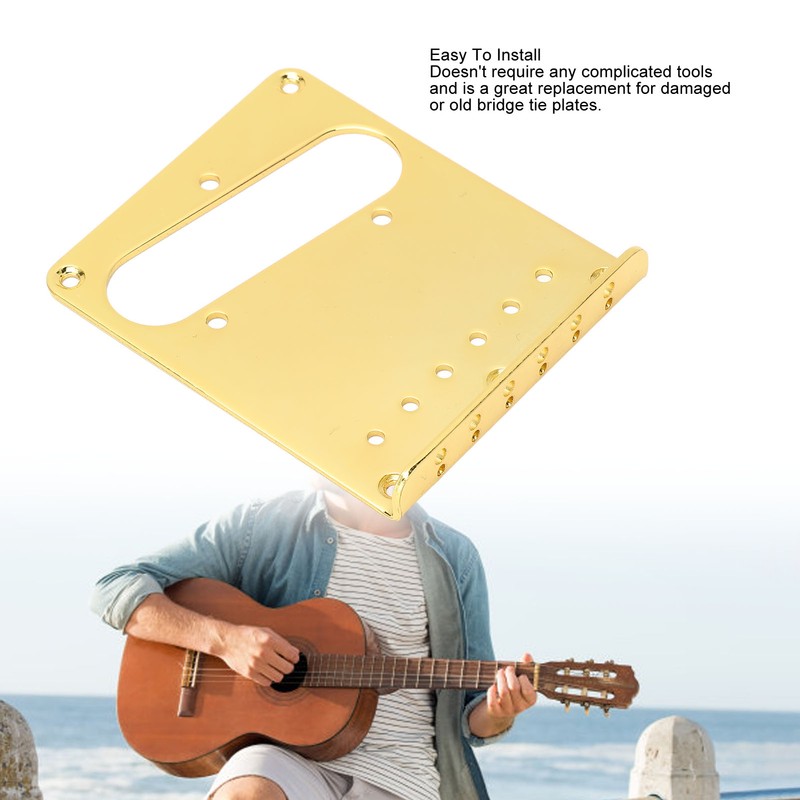 Top Loader Guitar Bridge Plate Steel 6 Strings Gold Color