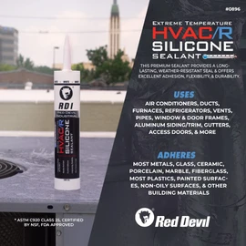 Red Devil 0896 Extreme Temperature HVAC/R Silicone Sealant, Long-Lasting Weather-Resistant Adhesive, 280 ml, White, 1-Pack