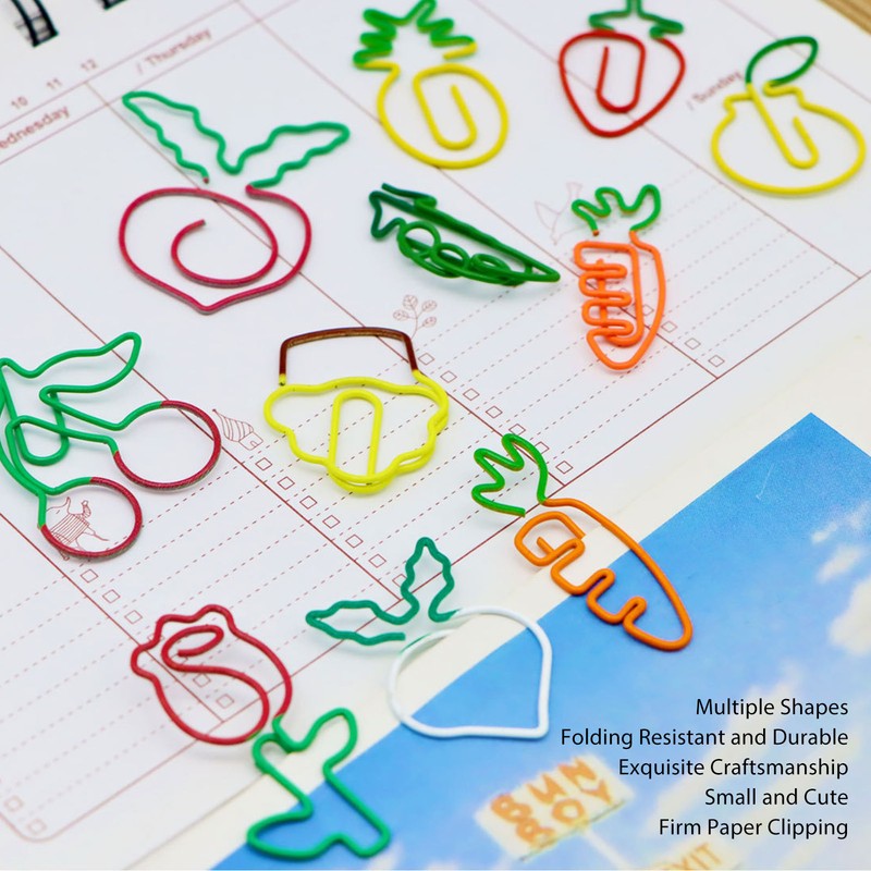 100PCS Set Marking Document Organizing Clip Multiple Cute Shapes Metal