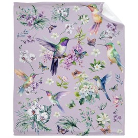 Hummingbird Throw Blanket is Super Soft and Warm,The Lightweight Flannel Blanket is for All-Season Use,A Great Choice for Gifts 60"x50"for Teen