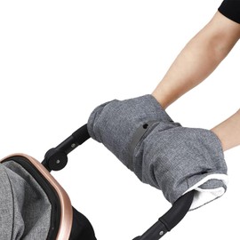 Hand Warmer Pram Universal Size Hand Warmer for Pushchair Buggy Lambskin Pram Hand Warmer Universal Size for Prams, Buggies, Bike Trailer Accessories, Winter Grey