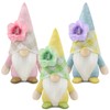 Gehydy Decorative Spring Gnome Figures, Set of 3, Flowers, Spring