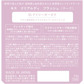 KiSS Criardi Blush 01 Icy Aurora 0.1 oz (4 g), New Sensation Clay Touch Cheek, Ruddy Sensation, Transparency