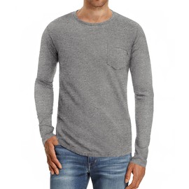 PEGENO Mens Fashion T Shirts Workout Athletic Shirt Cotton Tee Shirt (Gray-US Small)