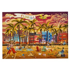 Memo Games 1000 Piece Puzzle for Adults – Ocean Drive Miami Beach | Florida Landmarks Colorful Jigsaw Puzzles – Puzzles for Adults 1000 Pieces – Puzzles Size 28х20 inches