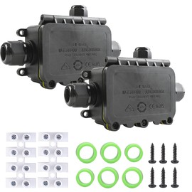 COMOPEZ Waterproof Junction Box 3Way, IP68 External Waterproof Electrical Junction Box Underground Electrcial Boxes Wire Connector, 2Way Size for 5-9/9-12MM, 1Way Suitable for 3.5-7/7-10MM(2PCS)