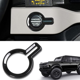 RERPRO Push to Star Button Cover Trim Engine Start Stop Decoration Sticker for 2021 2022 2023 New Ford Bronco 2/4 Door Interior Accessories ABS Ignition One Key Start Knob Protector Ring 1 Pack Black