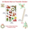 WANDIC 16 Sheets Rub On Transfer Stickers, Aesthetic Decor Scrapbook