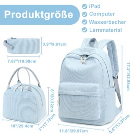 LEDAOU School Backpack Boys Teenagers Children Teenagers Girls Daypack Girls Leisure Backpack White Daisy Black Backpack, blue, L