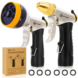 AUTOMAN Garden Hose Nozzles - High Pressure 100% Metal Hose Sprayer 2 Pack, Heavy Duty Garden Watering Nozzle Set, Powerful Garden Nozzle for Watering Plants, Window Cleaning,Washing Cars,Pets Bathing