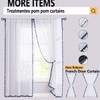 Pom Pom White Sheer Curtains for Living Room 63" Linen