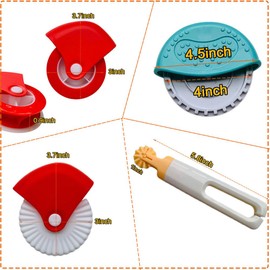 10 Pack Pastry Wheel Decorator Cutter Rolled Pastry Pie Crimper Cookie Cutter Wheel Pizza Baking Beads Pie Crust Cutters Baking & DIY Cooking Tool