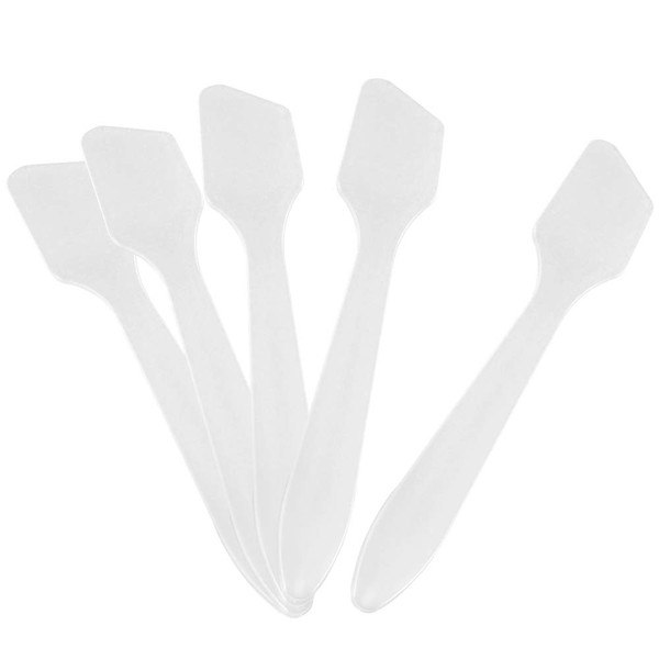 G2PLUS 100 PCS Disposable Makeup Frosted Tip Spatula Cosmetic Spatula for Mixing and Sampling, 3.2'' x 0.6'' Facial Stick