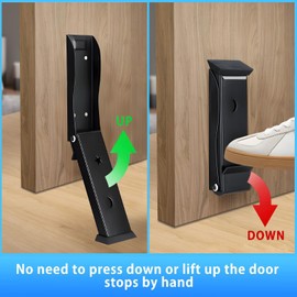 Door Stopper No Drilling Kick Down Door doorknob Stop for Bottom of Door Holder to Keep Door Open (Gold)