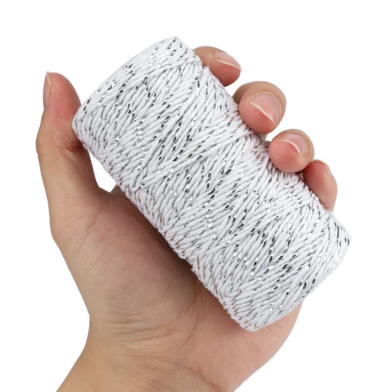 G2PLUS Christmas String for Gift Wrapping, White Cotton Twine with