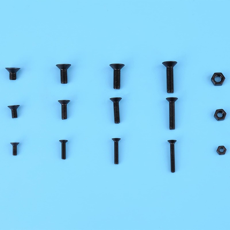 440 Pieces Screws Set M3 M4 M5 Steel Flat Head