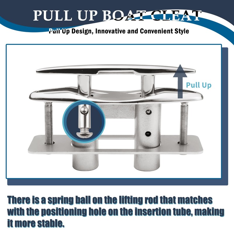 SHENGHUISS Boat Pull Up Deck Cleat 316 Stainless Steel Retractable