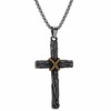 Rustic Cross Pendant Necklace, Stainless Steel Christian Faith Jewelry for