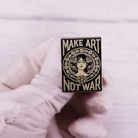 Pinposni Make art Not War - Pin de solapa esmaltado antiguerra para ropa, sombreros, accesorios, Metal Acero inoxidable, Sin gemas.