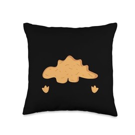 Dino Chicken Nugget Pillow Set Stuffed Animal Lover Keychain Dino Nuggets Throw Pillow, 16x16, Multicolor