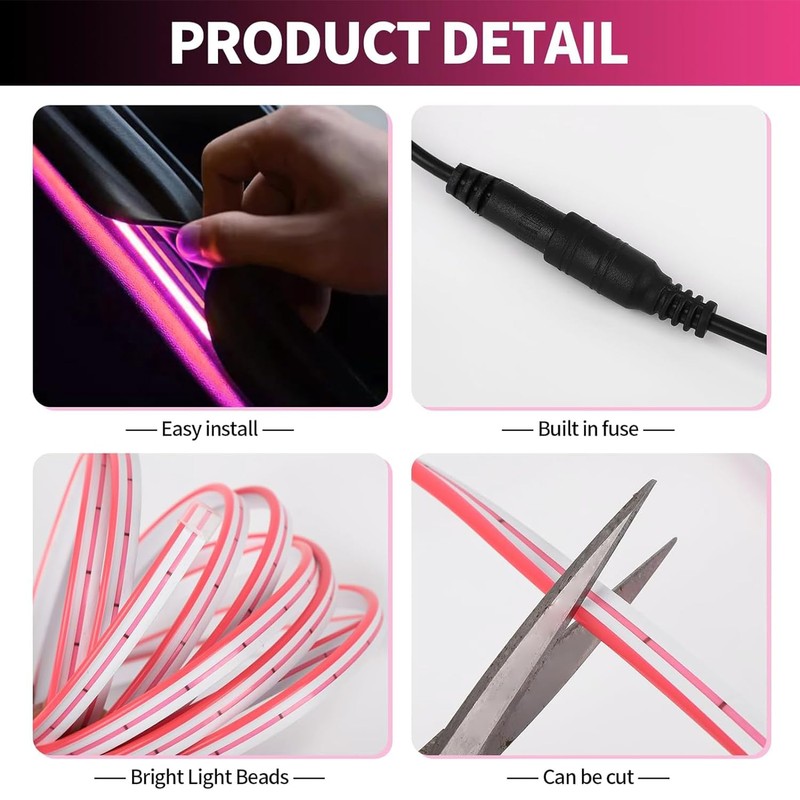 Car Boot Light Strip, 4 m, Dynamic Flowing Car Trunk