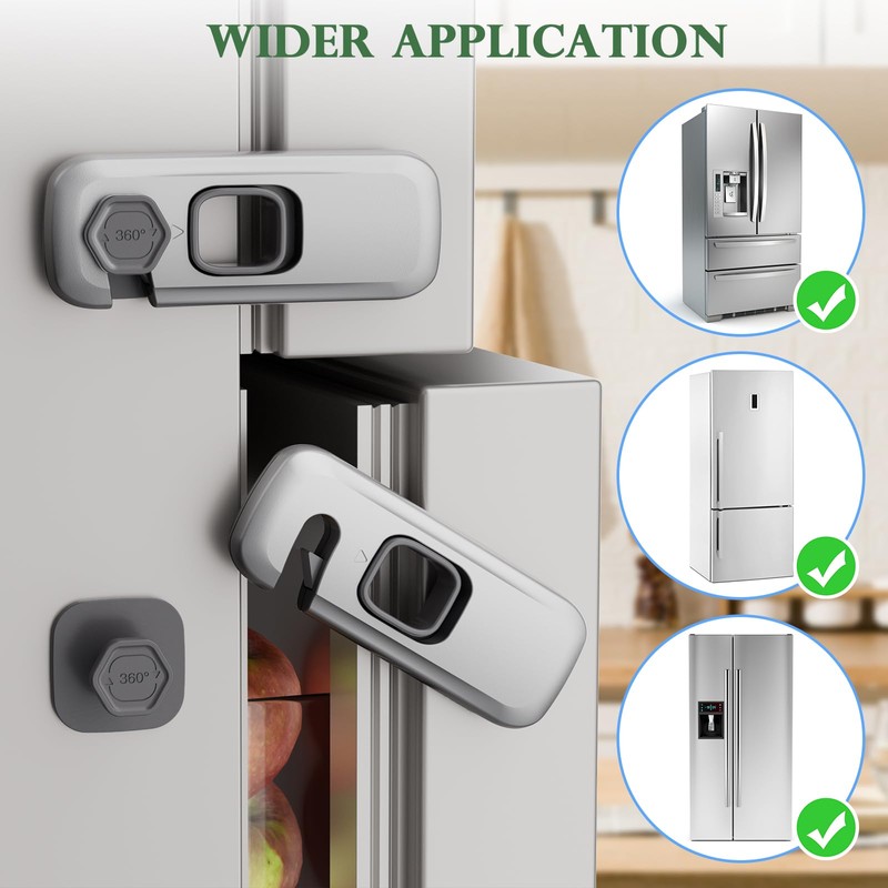 KIZZHISI 5 Pack Child Proof Refrigerator Lock, Baby Proofing Cabinet