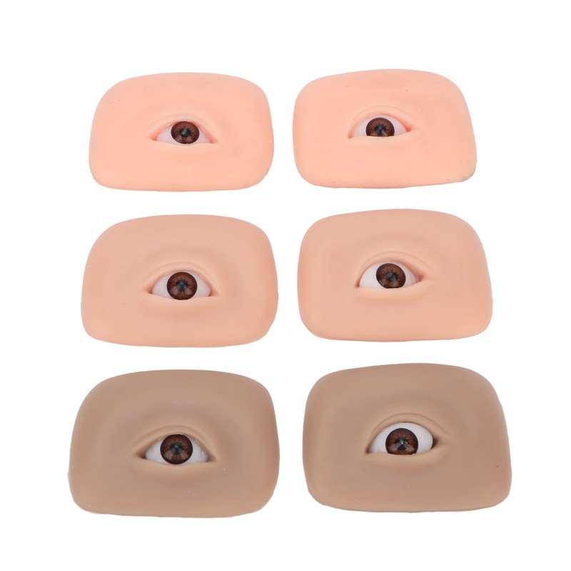 3 Pairs 3D Fake Eye Practice Skin Silicone Microblading Eyebrow