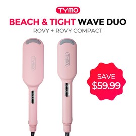 TYMO ROVY COMPACT Hair Waver Crimper, Hair Curler & Curling Irons, Hair Styling Tool with Negative Ionic Technology for Smooth Waves, Wavy Comfort, Hollywood Waves:_Tight & Beach Wave Duo