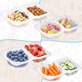 SUPPHOUS Snack Containers, Reusable Snack Containers with Lids 20Pcs, Double Compartment Condiment Containers for School, Office Lunch, Take-out Sauces, BPA-Free