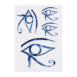 4 x 'Eye of Horus' Temporary Tattoos - Water Resistant, Skin-Safe, Non-Toxic Transfers, Mixed Sizes (TO00059896)