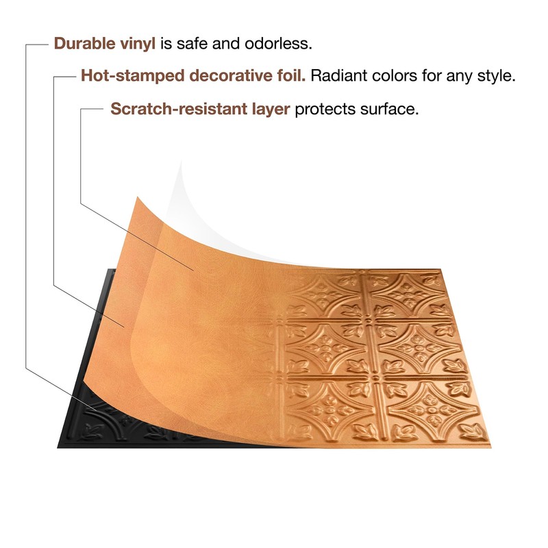 FASÄDE Hammered Decorative Vinyl 18in x 24in Backsplash Panel in