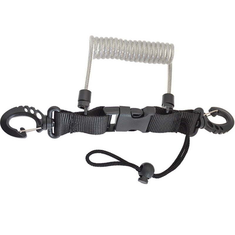 Spiral Coil Cable Anti-lost Camera Flashlights Safety Leash for Diving