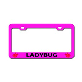 Ladybug PINKB Car Accessories License Plate Frame Tag Border