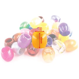 126 Pcs Beads Jewelry Making Kit DIY Hair Braiding Bracelet Ornaments Crafts Jumbo Round Pony (Pearl Yellow Assorted)