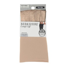 Berkshire Women's Plus Size Comfy Cuff Framed Diamond Trouser Socks, Pale Gold