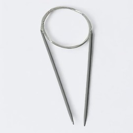 AARNAV Circular Knitting Needles 80cm Long, Metal Circular Needles with Flexible Cable, Metal Fixed Circular Knitting Pins for Arthritis Hands (Grey, 3.25mm Size 10)