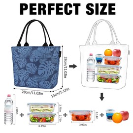 Aosbos Lunch Bag Insulated Lunch Bags for Women 10L Leak-Proof Lunch Tote Bag Reusable Cool Bag Lunch Box Thermal Cooler Handbag for Ladies Kids Adults Work Office School Beach Picnic, Banana Leaves