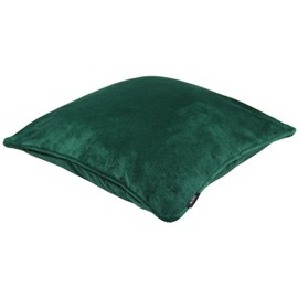 McAlister Textiles Emerald Green Matt Velvet Throw Pillow Cover Plain Decorative Scatter Cushion Cover Machine Washable 20" x 20"