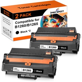 iPROSPECT B1260 B1265 Black Toner Cartridge High Yield Replacement for 331-7328 RWXNT DRYXV G9W85 B126X Toner Set Compatible with Dell B1260dn B1260 B1265dn B1265dnf B1265dfw Laser Printer(2-Pack)
