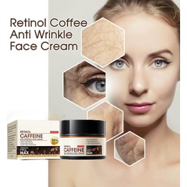 Crema antiarrugas hidratante con retinol y cafeína, crema facial con retinol y cafeína, humectante facial antienvejecimiento(2pcs)