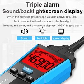 Handheld Combustible Gases Leak Detector Natural Gases Leakage Analyzer Tester Portable Gases Leak Location Determine Meter with Sound and Light Alarm-GTRH
