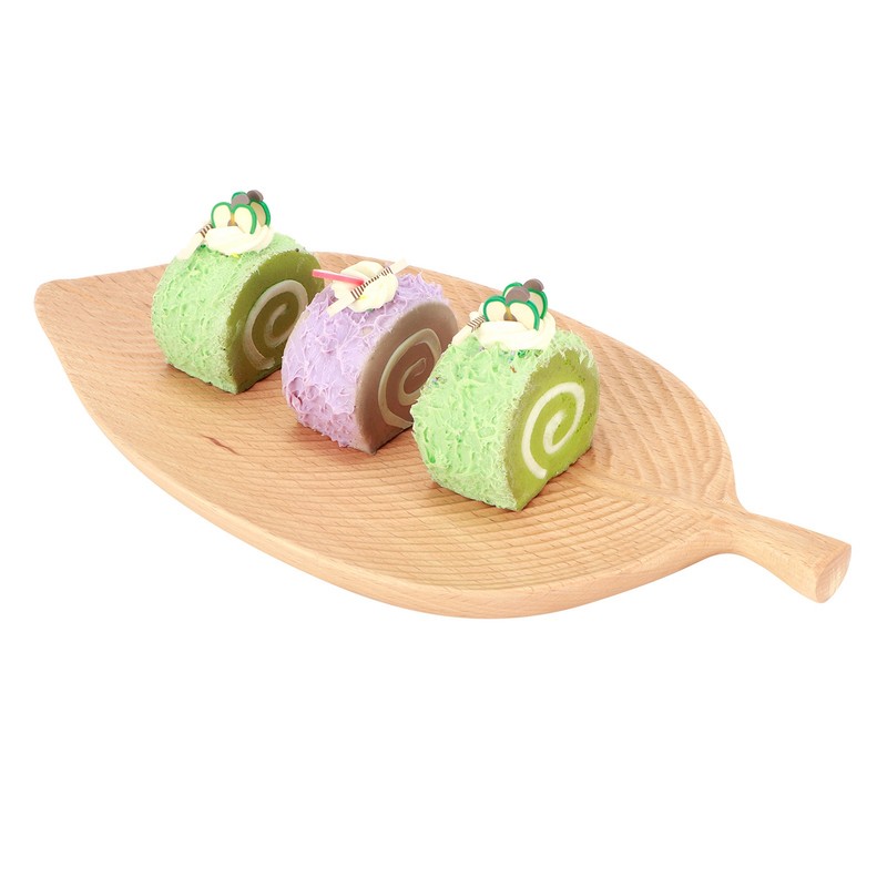 Leaf Shape Wood Plate Storage Trays Tea Tray Dessert Dinner