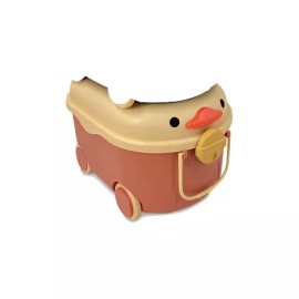 Escanver Caja Plastico Pato 48x32x56cm Organizador Casa Juguetes Rued