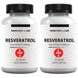 Research Labs Resveratrol de alta potencia, paquete de 2                                                                                              