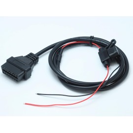 OBD2 Female Pigtail Cable 2 Wires Power Cable with Fuse 3A 4ft